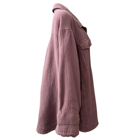 Madewell Branner Shirt Jacket L Purple Faded Fig Waffleback Oversized - Picture 5 of 16